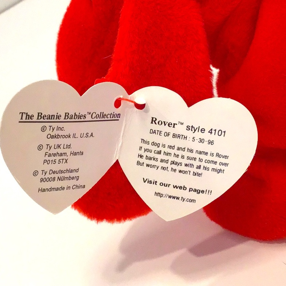 🦄 1996 TY “Rover” Beanie Baby Red Dog NWT - Picture 7 of 10